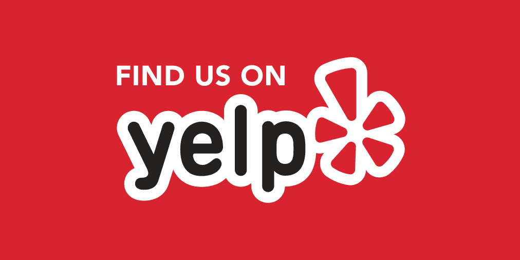 Red find us on Yelp logo